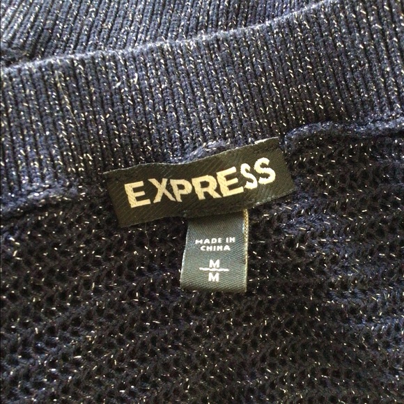 EXPRESS NAVY BLUE DOLMAN SLEEVE SWEATER TOP SIZE MEDIUM - Picture 5 of 12